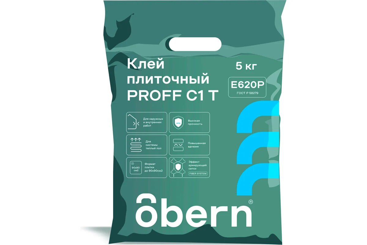Obern Клей для плитки PROFF С1Т 5кг 22195