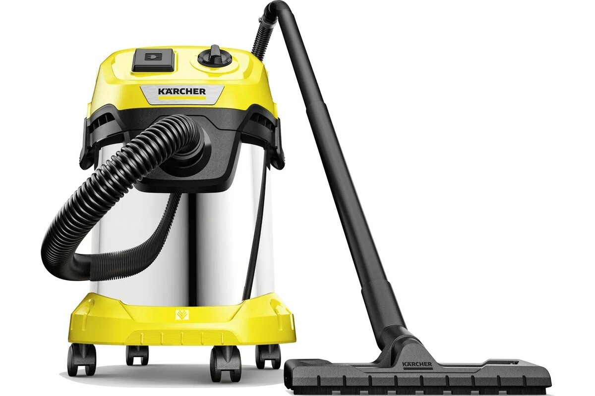 Строительный пылесос Karcher WD 3 P S V-17/4/20 1000Вт (уборка: сухая/сбор воды) желтый — фото 1