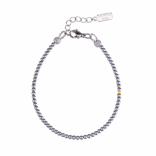 Браслет one wrong detail, размер 16 см, размер one size, стальной