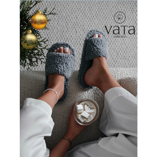 фото Тапочки vata collection, размер 36-37, серый