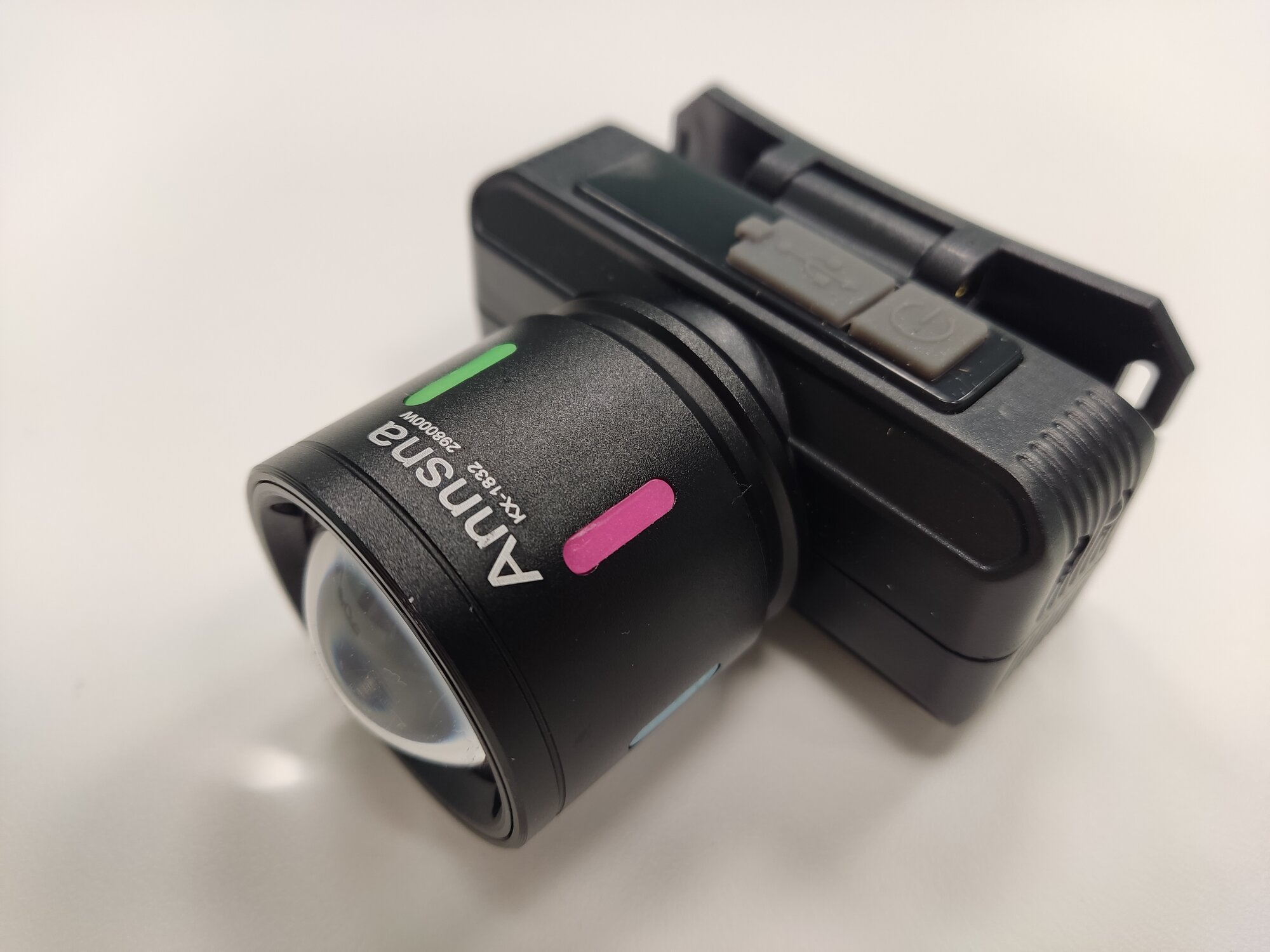 Мощный налобный светодиодный фонарь Annsna KX-1832 c регулировкой фокуса и цифровой индикацией заряда