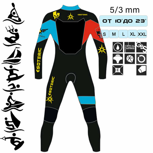 Гидрокостюм Esoteric Warrior 5/3 Blue/Red (M)