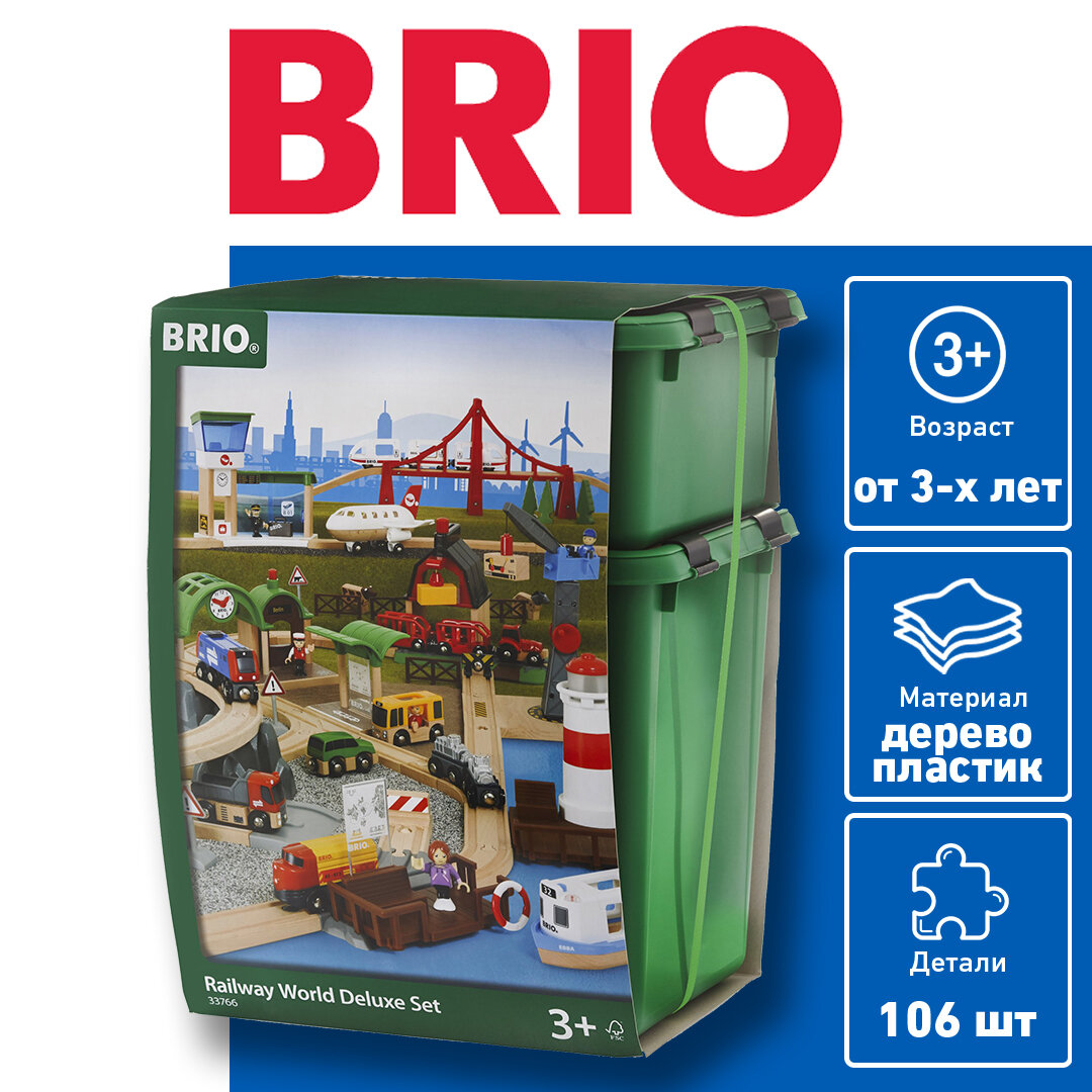 BRIO Delux 33766 – Набор Делюкс Город с аэропортом, портом, фермой