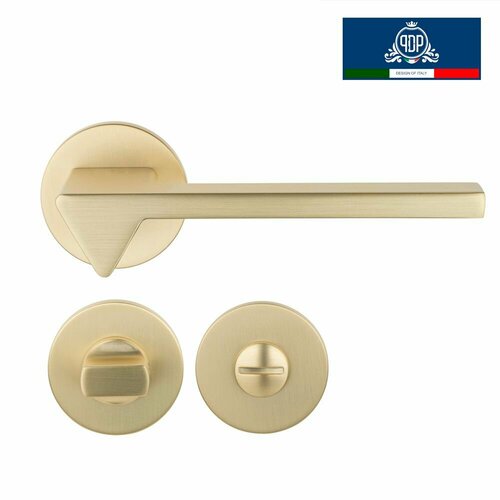 Дверная ручка межкомнатная с фиксатором PDP AMA 104.07 c WC.011.07 матовое золото