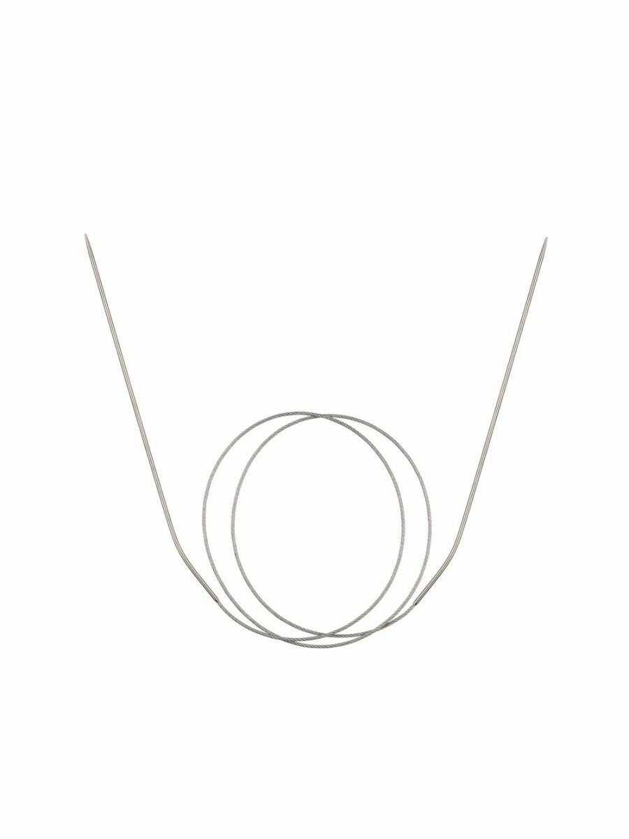 Спицы для вязания круговые металлические на тросике 80см d2 5мм