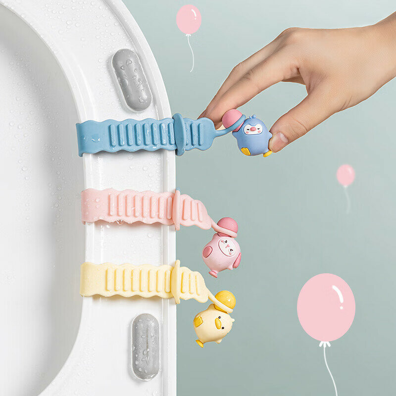 Visitor Toilet Seat Lifter Lid Opener Handheld Toilet Seat Cover Silicone Handle Anti-Dirt Handle Pao Tu