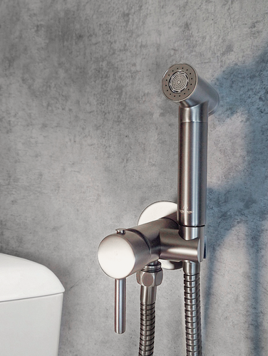 Изображение товара Гигиенический душ для унитаза со смесителем, скрытый монтаж, никель