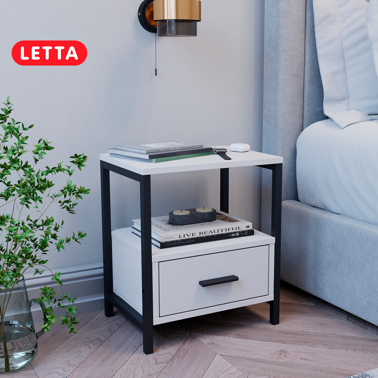 Тумба Letta Frame ЛДСП напольная стиль лофт 40 см x 47 см x 304 см