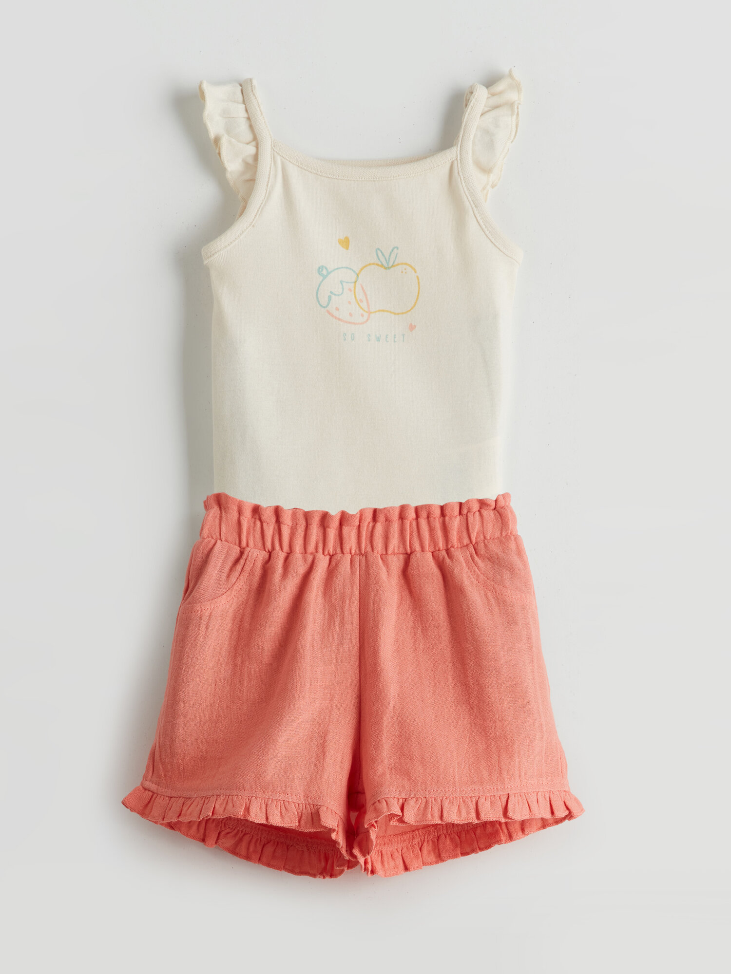 Комплект одежды LC Waikiki размер 0-1 месяцев коралловый бежевый