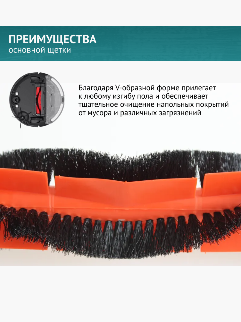 Основная щетка для пылесоса Xiaomi Roborock S5, E4, S6 Max