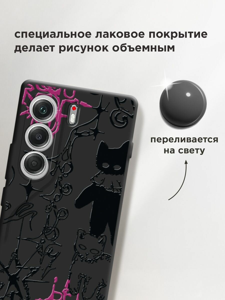 Чехол на Tecno Camon 40 / Текно Камон 40 с принтом "Готические котики 2" — фото 1