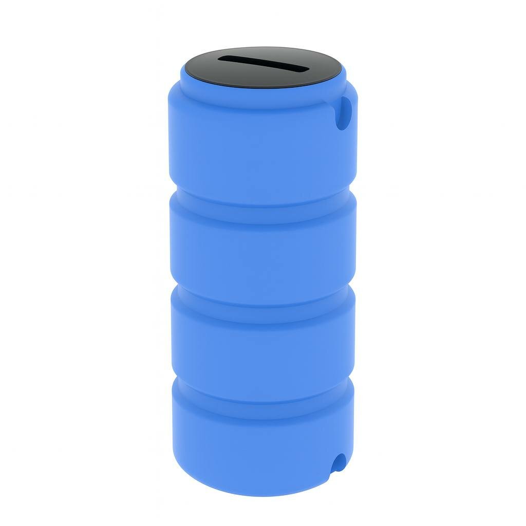 Ёмкость для хранения Ирпласт ЭВЛ  цилиндрическая  с отводом 1  крышка 450 мм  голубой  350л