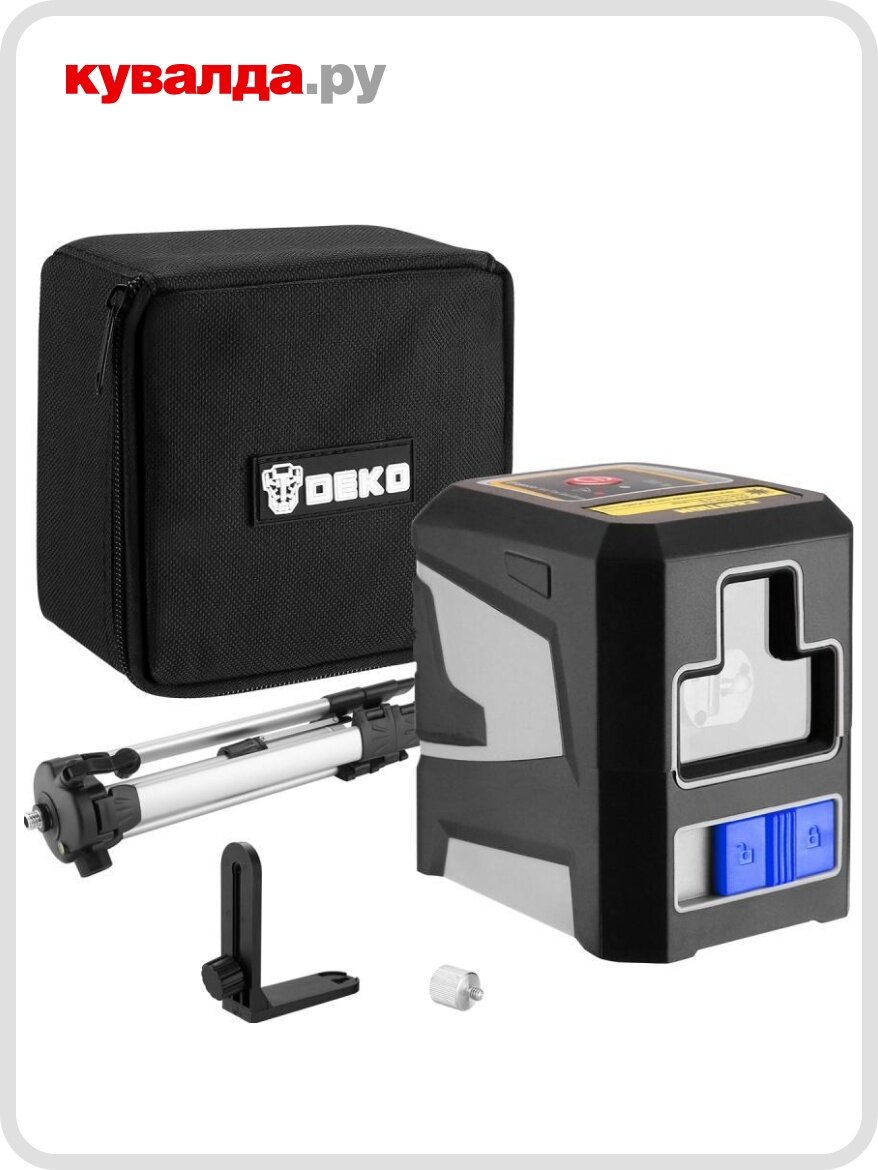 Лазерный уровень DEKO DKLL12 SET 2 со штативом 1 м (2 линии зеленый луч)