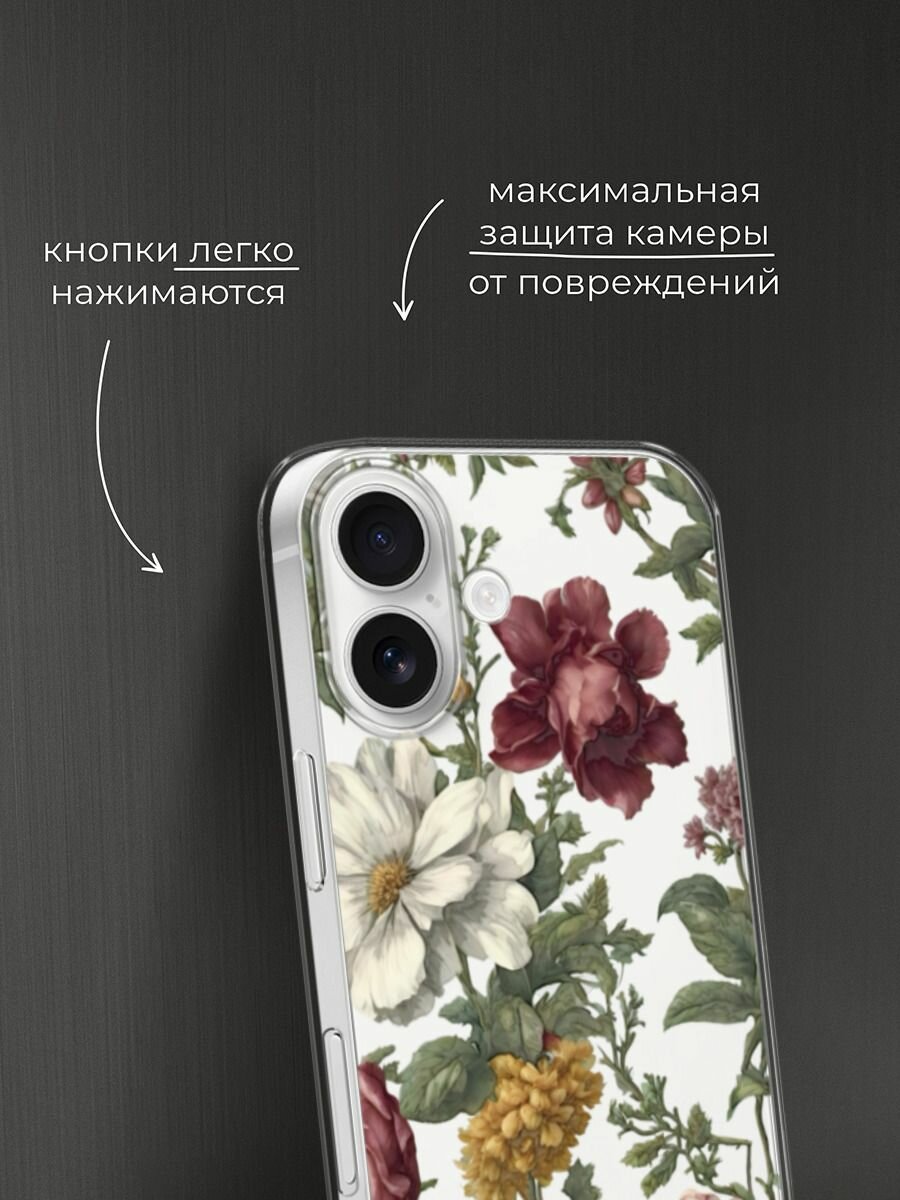 Чехол на Apple iPhone 17 / Айфон 17 с принтом Акварельные цветы 2 — фото 1