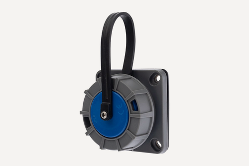 Изображение товара Розетка настенная фланцевая влагозащищенная с крышкой 16 А, 2Р+РЕ, IP68 Rexant {111-124}