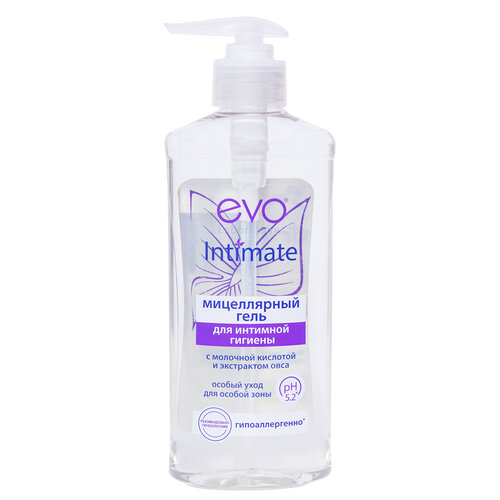 EVO laboratoires мицеллярный гель для интимной гигиены Intimate, без отдушки, бутылка, 325 г, 275 мл