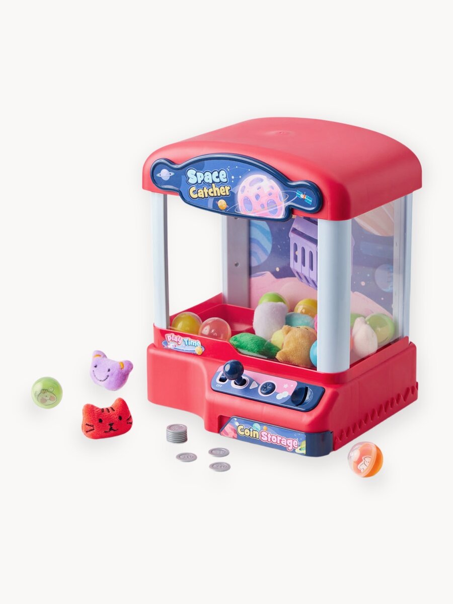 331917, Игровой автомат хваталка Happy Baby аппарат для ловли игрушек, автомат с игрушками, красный