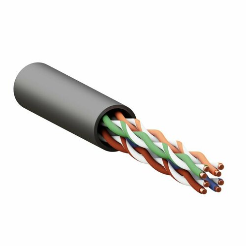 Кабель витая пара U/UTP кат.5E 4 пары 24 AWG solid внешн. LDPE черн. TERACOM PRO EKF TRP-5EUTP-04PE-BK-OUT3 черный