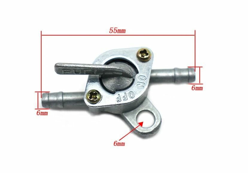 Кран топливный для мотобуксировщика мотоцикла 6мм 2шт