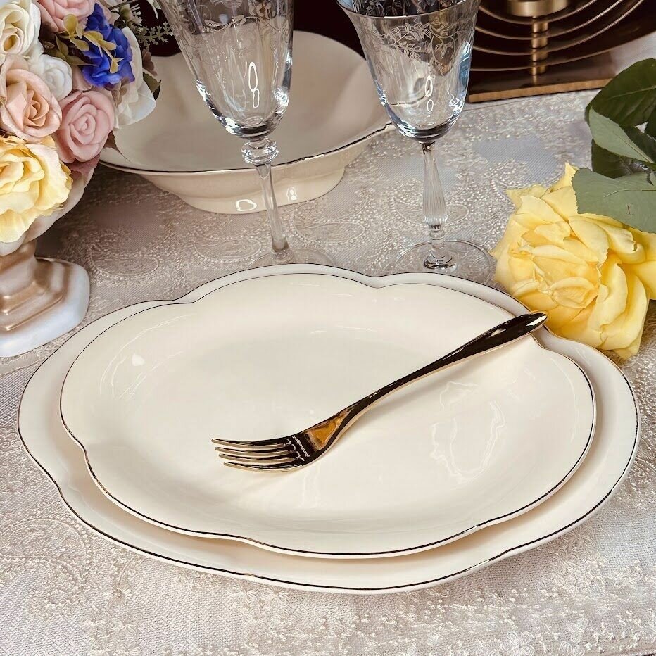 Набор из 2 штук Овальное блюдо Lenardi Мираж 30.5см, фарфор