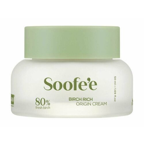 soofee ревитализирующий крем на основе березового сока birch rich origin cream 50 мл Ревитализирующий крем для лица на основе березового сока Soofe e Birch Rich Origin Cream