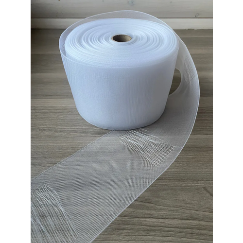 Шторная лента «Имитация люверсов» на трубу, прозрачная органза, ширина 10 см, (10м рулон)