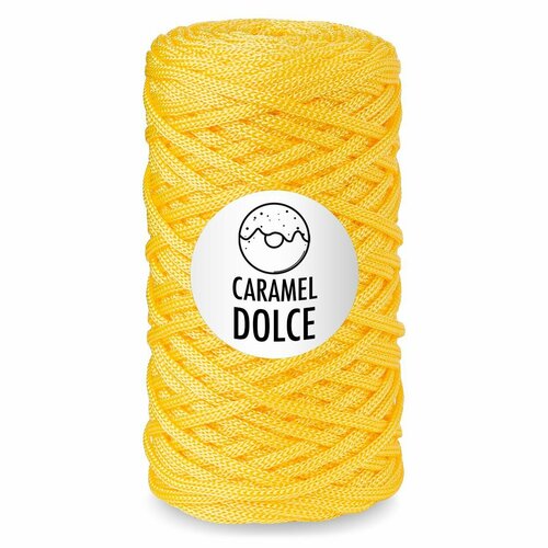 Шнур Caramel DOLCE (Карамель Дольче) Манго, 4 мм 100м/200гр, шнур полиэфирный для вязания, 1 моток
