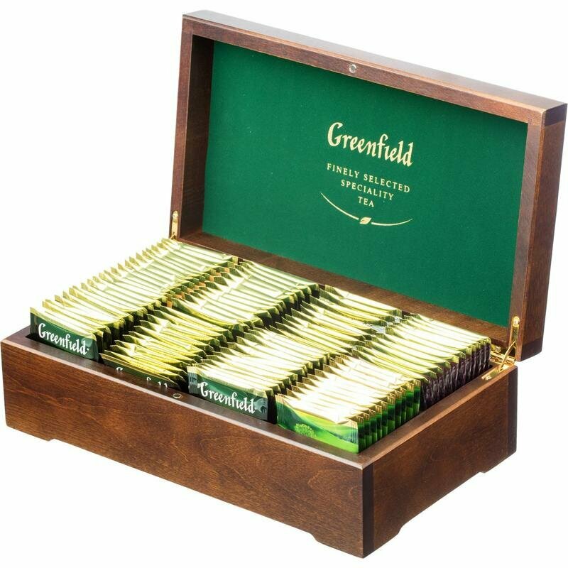 Подарочный набор Greenfield 8 видов чая деревянная шкатулка 98 пак - фото №19