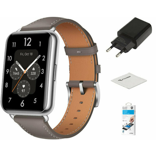 Умные часы Huawei Watch Fit 2 Yoda-B19V Nebula Grey Leather Strap 55029266 Выгодный набор + подарок серт. 200Р!
