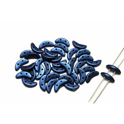 Бусины Crescent beads 10х3мм, цвет 0310-79031MJT Metallic Suede Blue, 708-063, 5г (около 40 шт)