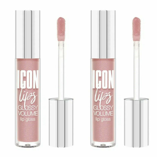 Блеск для губ LUXVISAGE, ICON lips glossy volume, Dusty Rose, с эффектом объема, тон 504, 2 шт.