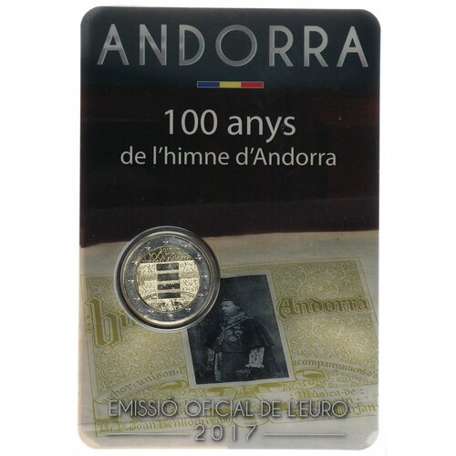 Андорра 2 евро 2017 100 лет гимна Андорры (Буклет) клуб нумизмат монета 20 динерс андорры 1985 года серебро мадона