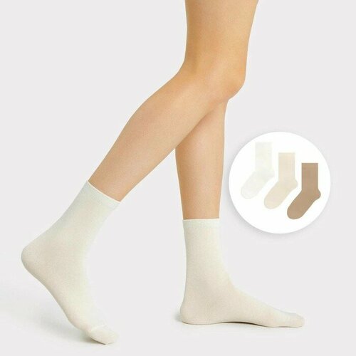 фото Носки mark formelle, 3 пары, размер 39/42, коричневый, бежевый, белый