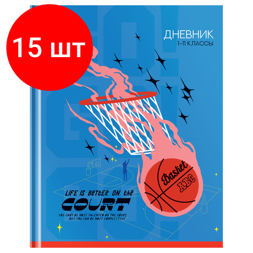 Комплект 15 шт, Дневник 1-11 кл. 40л. (твердый) BG Побеждай, матовая ламинация, выб. лак