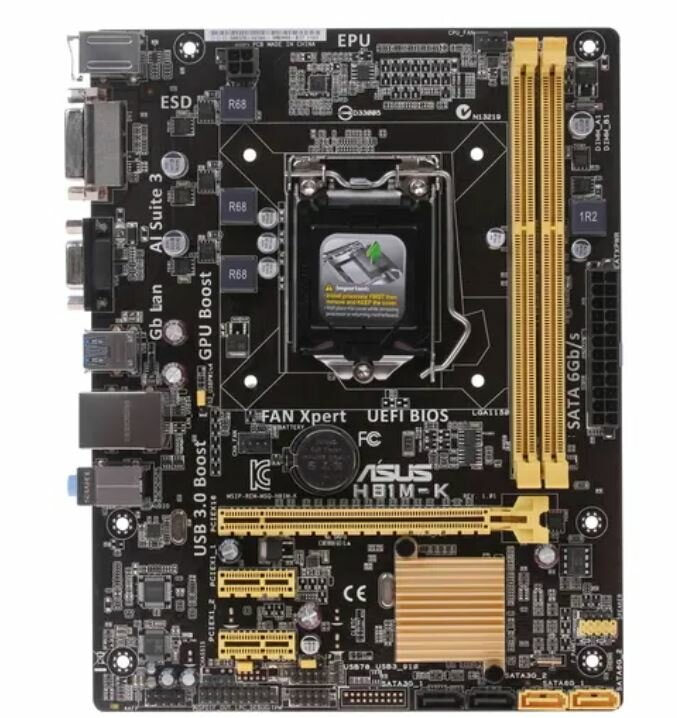 Материнская плата LGA 1150 ASUS H81M-K H81/2xDDR3/1xPCI-e16/2xPCI-e1/2xSATA3/2xSATA2/2xUSB3.1/2xUSB2.0/2xPS/2/1xDVI-D/1xVGA/1xGLAN/mATX