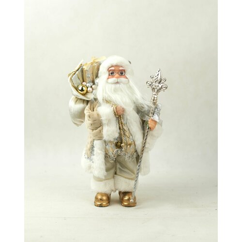 Фигурка декоративная Дед Мороз Северный волшебник цвет. шампань 30 см,
