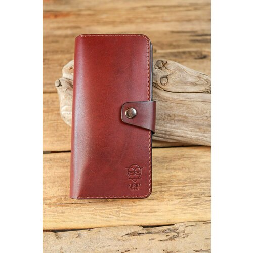 фото Кошелек kabra craft купюрник, фактура гладкая, бордовый