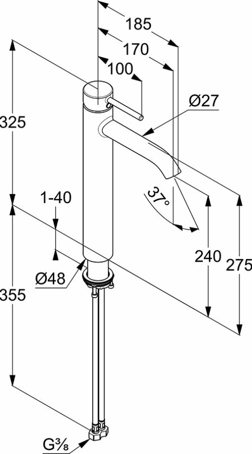 Смеситель Kludi Bozz 382863976 для раковины-чаши