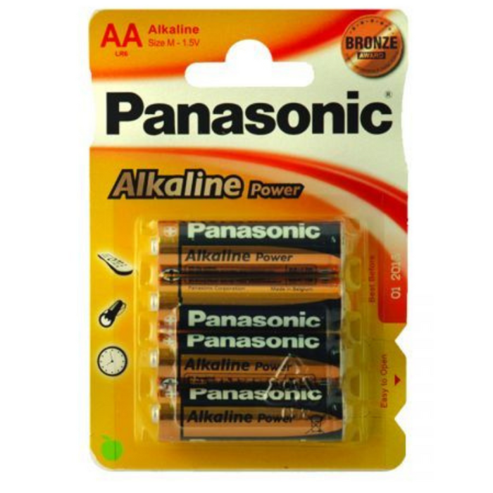 Пальчиковые батарейки (LR6) AA 4шт Panasonic Alcaline Batteries