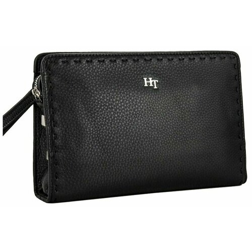 фото Сумка клатч ht, фактура зернистая, черный