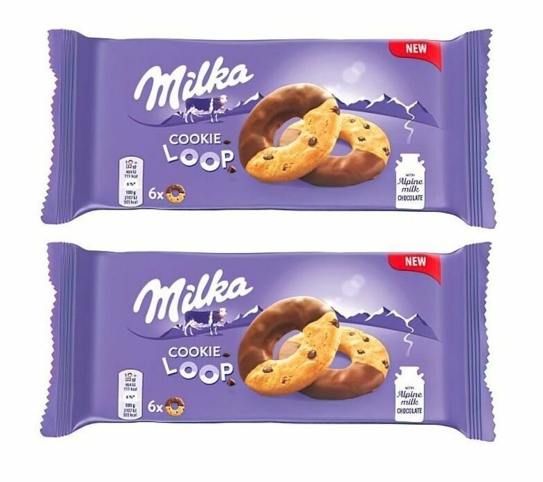 Печенье Milka Cookie Loop / Петля, 2 шт по 132 гр. (Швейцария)