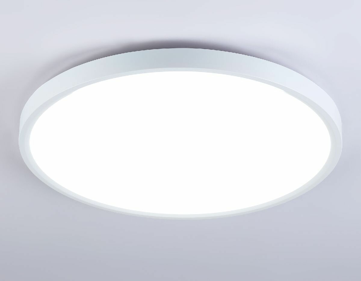 Потолочный светодиодный светильник с подсветкой Ambrella Light Orbital Air FZ3005 WH белый IP44 33W+10W 6400+6400К D375*40 (Без ПДУ)