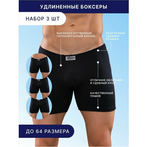 фото Трусы senso, 3 шт., размер 50-52, черный