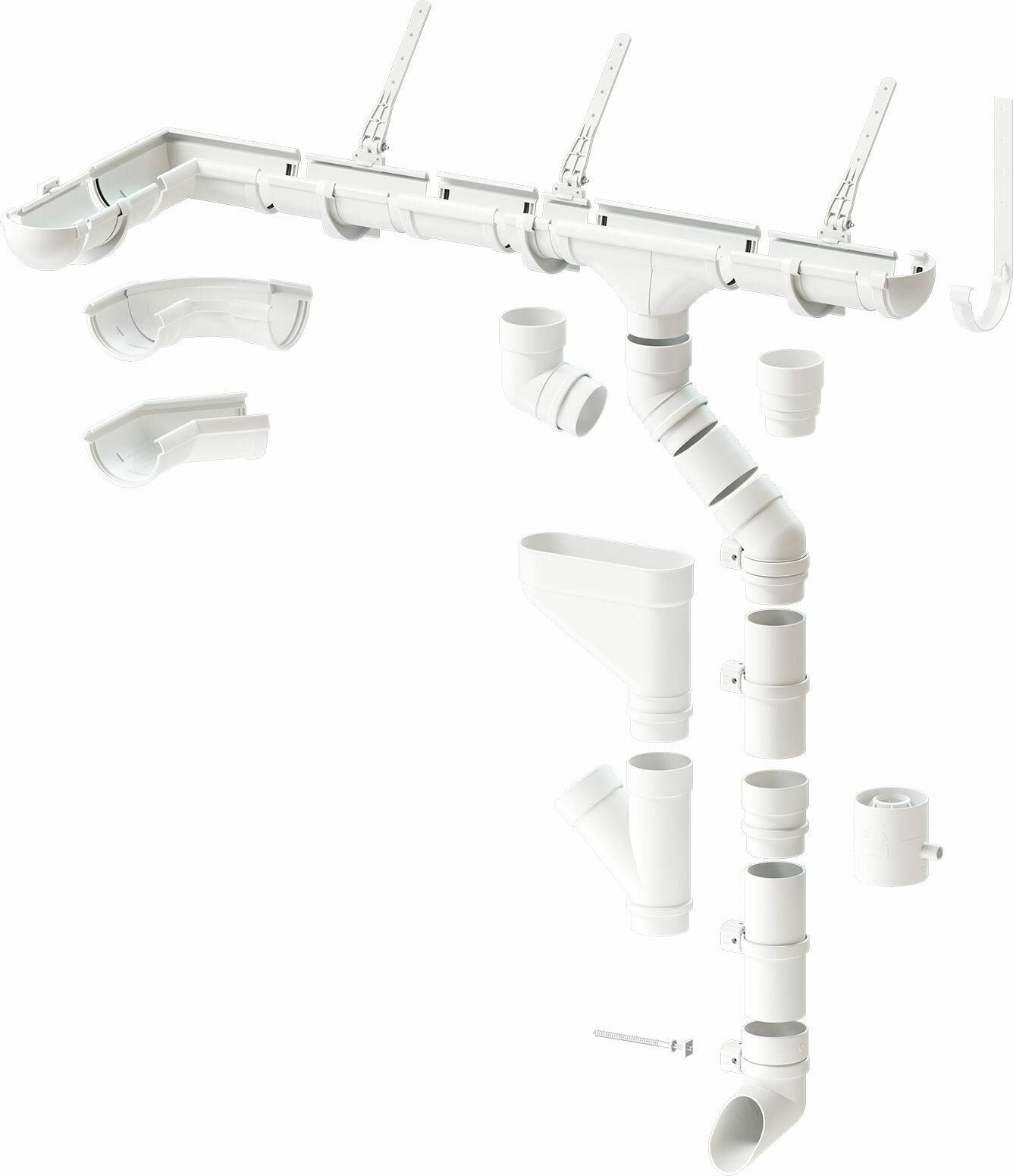 Муфта соединительная Docke LUX для водосточной системы, цвет пломбир. 2 шт. — фото 1