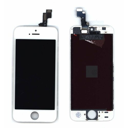 Дисплей для Apple iPhone 5S в сборе с тачскрином (AAA) белый дисплей для apple iphone 6s в сборе с тачскрином белый aaa