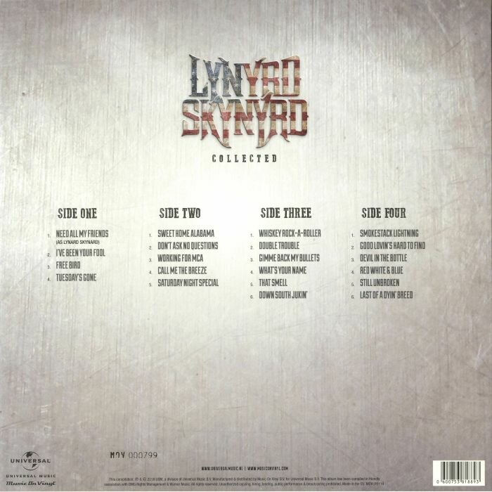 Lynyrd Skynyrd Lynyrd Skynyrd - Collected (2 LP) MUSIC ON VINYL - фото №5