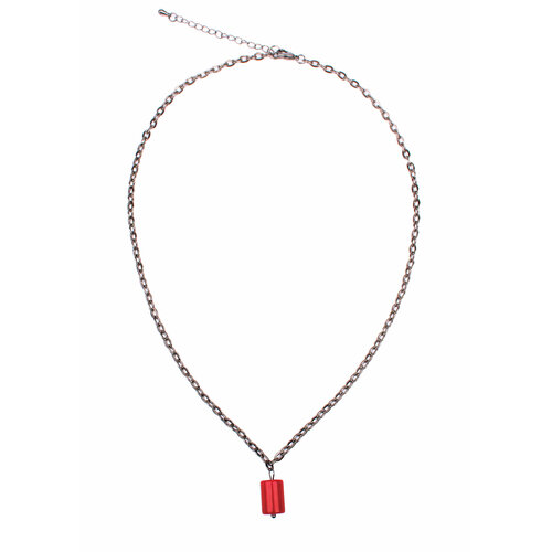 фото Колье "цепь коралловый огонек" от бренда serdyukova, длина 41 см., серебряный, красный