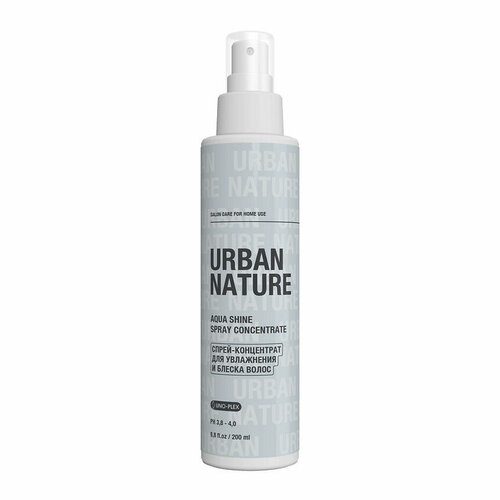 Urban Nature Несмываемый спрей-концентрат AOUA SHINE CONCENTRATE, 200 мл спрей концентрат для увлажнения и блеска волос urban nature aqua shine 200 мл
