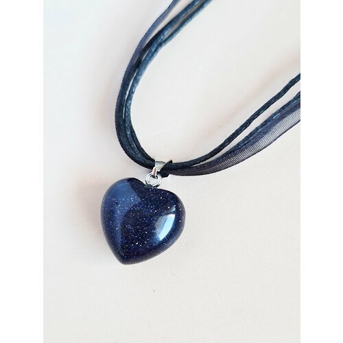 Чокер Heart of stone подарок, авантюрин, синий