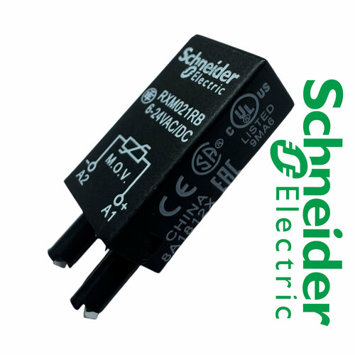 schneider electric цоколь rxze для реле rxm 4пк 30мм schneider electric rxze2m114 Варистор для промежуточных реле серии RXM Schneider Electric RXM021RB (6.24В AC/DC), 10шт.